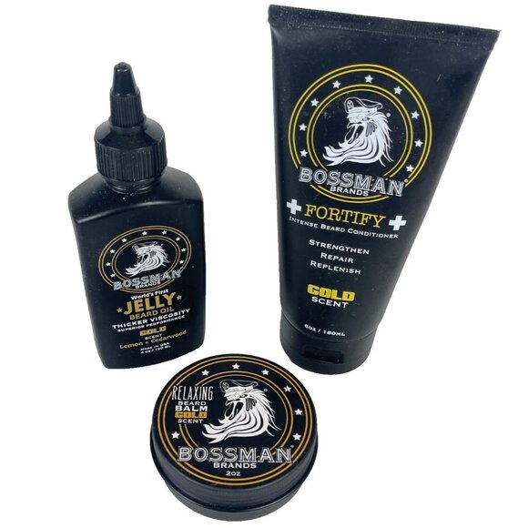 Bossman Beard Fortify Conditioner Jelly Oil Relaxing Balm 3 Mens Care Prod Lot